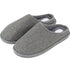 Mens Slip On Fleece Faux Fur Mule Slipper - Grey